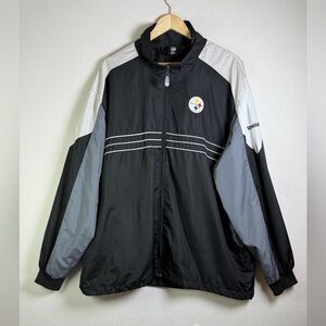 Vintage Y2K Reebok Men’s NFL Pittsburgh Steelers Full Zip Jacket Sz 2XL